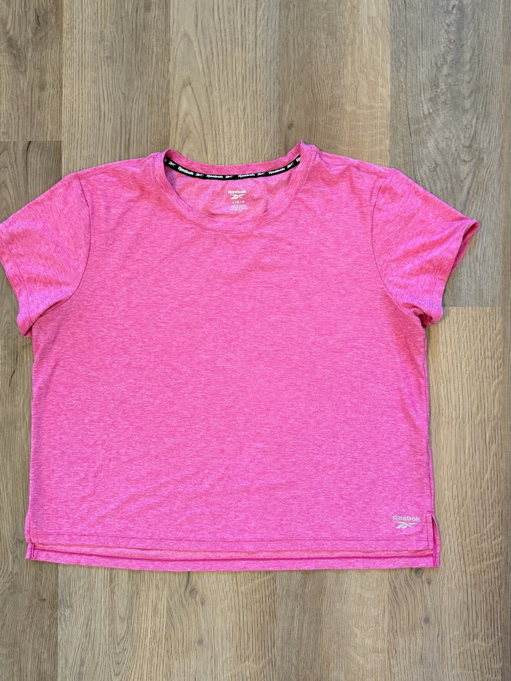 Reebok Pink Performance Athletic Tee Shirt Women’s Large Workout Top